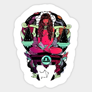 Blue Red Blend Libra Beauty Sticker